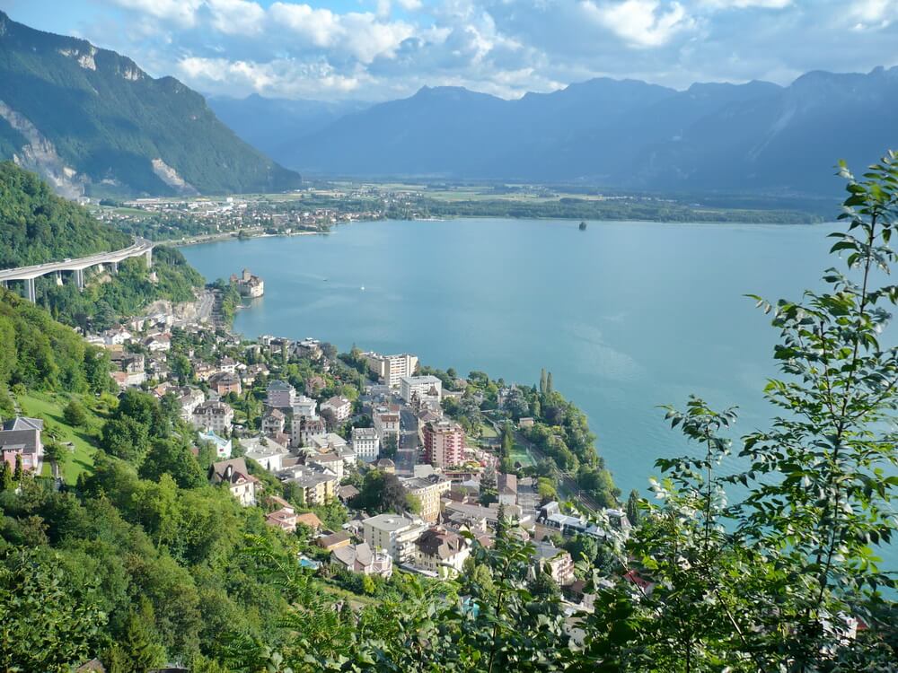 Blick von Montreux ins Rhonetal