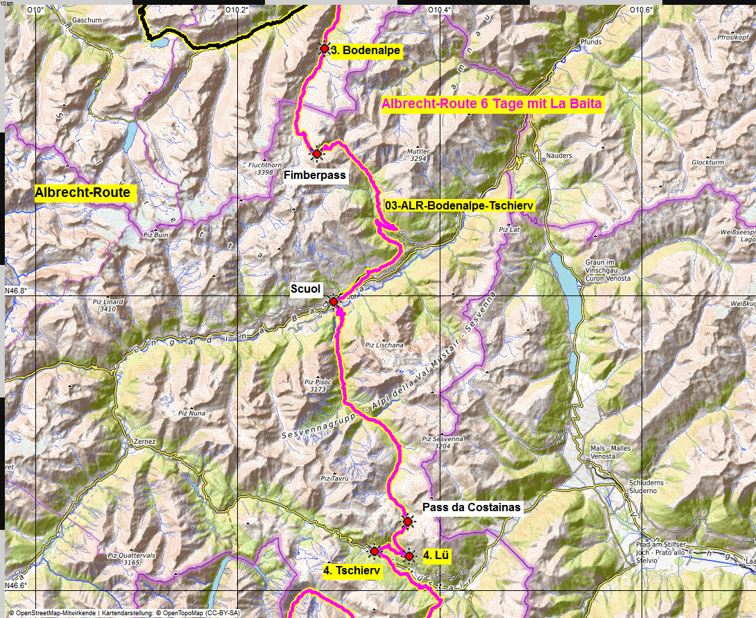 03 map albrecht route 6 Tage La Baita