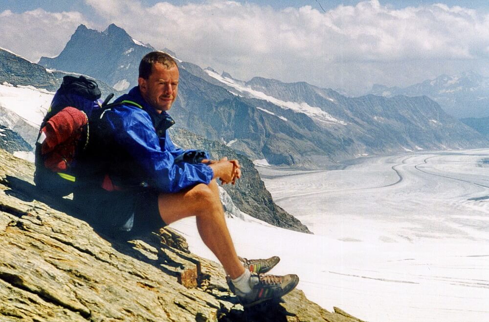 Am Jungfraujoch - Blick auf Aletschgletscher im Jahr 1994