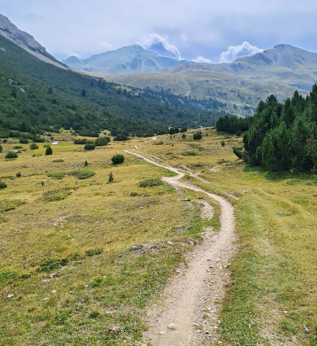 Trail zwischen Alp Astras und dem Pass da Costainas - Foto: Achim